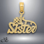 Load image into Gallery viewer, 14K Yellow Gold #1 SISTER Pendant with Necklace Chain Options
