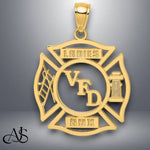 Load image into Gallery viewer, 14K Yellow Gold VFD Ladies AUX Shield Charm with Necklace Chain Options