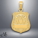 Load image into Gallery viewer, 14K Yellow Gold POLICE Badge Pendant with Necklace Chain Options
