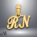 Load image into Gallery viewer, 14K Yellow Gold RN Charm with Necklace Chain Options