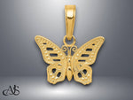 Load image into Gallery viewer, 14K Yellow Gold Cut-Out Butterfly Pendant with Necklace Chain Options