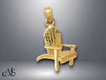 Load image into Gallery viewer, 14K Yellow Gold 3D Adirondack Beach Chair Pendant with Necklace Chain Options
