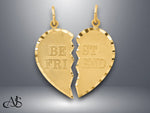 Load image into Gallery viewer, 14K Yellow Gold BEST FRIEND Diamond-cut 2-piece Charm with Necklace Chain Options