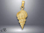 Load image into Gallery viewer, 14K Yellow Gold Conch Shell Pendant with Necklace Chain Options