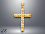 Load image into Gallery viewer, 14K Yellow Gold Hollow Cross Pendant with Necklace Chain Options