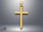Load image into Gallery viewer, 14K Yellow Gold Polished Hollow Cross Pendant with Necklace Chain Options