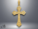 Load image into Gallery viewer, 14K Yellow Gold Diamond-cut Cross Pendant with Necklace Chain Options
