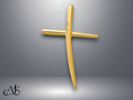 Load image into Gallery viewer, 14K Yellow Gold Polished Curved Cross Chain Slide with Necklace Chain Options