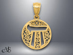 Load image into Gallery viewer, 14K Yellow Gold Filigree Circle Chai Pendant with Necklace Chain Options