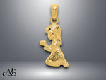 Load image into Gallery viewer, 14K Yellow Gold Praying Girl Pendant with Necklace Chain Options