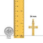 Load image into Gallery viewer, 14K Yellow Gold Hollow Cross Pendant with Necklace Chain Options