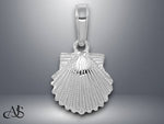 Load image into Gallery viewer, 14K Yellow Gold or White Gold Scallop Shell Pendant with Necklace Chain Options