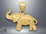 Load image into Gallery viewer, 14K Yellow Gold Diamond-cut Elephant Pendant with Necklace Chain Options