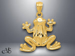Load image into Gallery viewer, 14K Yellow Gold Polished Frog Pendant with Necklace Chain Options