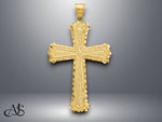 Load image into Gallery viewer, 14K Yellow Gold or White Gold Diamond-cut Cross Pendant with Necklace Chain Options
