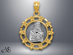 Load image into Gallery viewer, 14K Yellow Gold w/Rhodium Mother Holding Baby Pendant with Necklace Chain Options