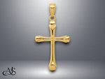 Load image into Gallery viewer, 14K Yellow Gold Cross with Triangle Tips Pendant with Necklace Chain Options