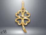 Load image into Gallery viewer, 14K Yellow Gold 4 Leaf Clover Charm with Necklace Chain Options