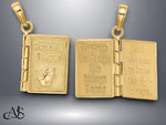 Load image into Gallery viewer, 14K Yellow Gold 3-D Moveable Pages Serenity Prayer Book Pendant with Necklace Chain Options