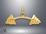 Load image into Gallery viewer, 14K Yellow Gold Barbell Charm with Necklace Chain Options