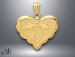Load image into Gallery viewer, 14K Yellow Gold Angel in Heart Pendant with Necklace Chain Options