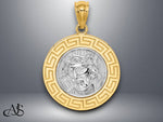 Load image into Gallery viewer, 14K Yellow Gold w/White Rhodium Jesus Medal with Necklace Chain Options