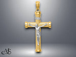 Load image into Gallery viewer, 14K Two-tone Gold Inri Crucifix with Necklace Chain Options