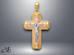 Load image into Gallery viewer, 14K Two-tone Gold White Rhodium INRI Crucifix Pendant with Necklace Chain Options