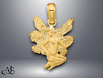 Load image into Gallery viewer, 14K Yellow Gold Satin and Polished Fairy Charm with Necklace Chain Options