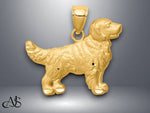 Load image into Gallery viewer, 14K Yellow Gold Diamond-cut Golden Retriever Pendant with Necklace Chain Options