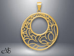 Load image into Gallery viewer, 14K Yellow Gold Circle Pendant with Necklace Chain Options
