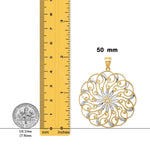 Load image into Gallery viewer, 14K Yellow Gold and White Rhodium Meridian Swirl Pendant with Necklace Chain Options