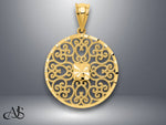 Load image into Gallery viewer, 14K Yellow Gold Fancy Filigree / Diamond Cut Charm with Necklace Chain Options