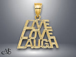Load image into Gallery viewer, 14K Yellow Gold LIVE LAUGH LOVE Charm with Necklace Chain Options