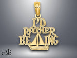 Load image into Gallery viewer, 14K Yellow Gold I'D RATHER BE SAILING Charm with Necklace Chain Options