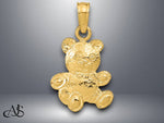 Load image into Gallery viewer, 14K Yellow Gold Teddy Bear Pendant with Necklace Chain Options