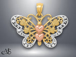 Load image into Gallery viewer, 14K Two-tone Gold w/White Rhodium Butterfly Pendant with Necklace Chain Options
