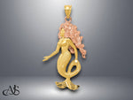 Load image into Gallery viewer, 14K Two-Tone Gold Mermaid Charm with Necklace Chain Options