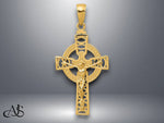 Load image into Gallery viewer, 14K Yellow Gold Polished Celtic Crucifix Pendant with Necklace Chain Options