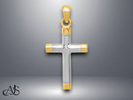 Load image into Gallery viewer, 14K Yellow Gold w/Rhodium Cross Pendant with Necklace Chain Options