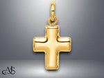 Load image into Gallery viewer, 14K Yellow Gold Puffed Cross Charm with Necklace Chain Options