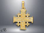 Load image into Gallery viewer, 14K Yellow Gold Jerusalem Cross Pendant with Necklace Chain Options