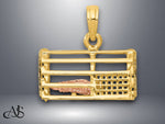 Load image into Gallery viewer, 14K Two-Tone Gold Polished 3-D Lobster Trap Pendant with Necklace Chain Options
