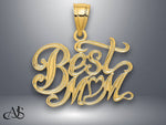 Load image into Gallery viewer, 14K Yellow Gold BEST MOM Charm with Necklace Chain Options
