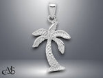 Load image into Gallery viewer, 14K Yellow Gold or White Gold Solid Palm Tree Pendant with Necklace Chain Options