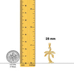 Load image into Gallery viewer, 14K Yellow Gold or White Gold Solid Palm Tree Pendant with Necklace Chain Options