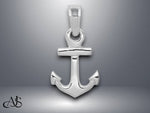 Load image into Gallery viewer, 14K Yellow Gold or White Gold Mini Anchor Pendant with Necklace Chain Options