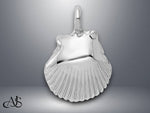 Load image into Gallery viewer, 14K White Gold Seashell Pendant with Necklace Chain Options