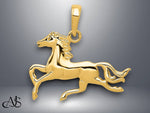 Load image into Gallery viewer, 14K Yellow Gold Horse Pendant with Necklace Chain Options