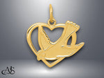 Load image into Gallery viewer, 14K Yellow Gold Peace Bird Charm with Necklace Chain Options
